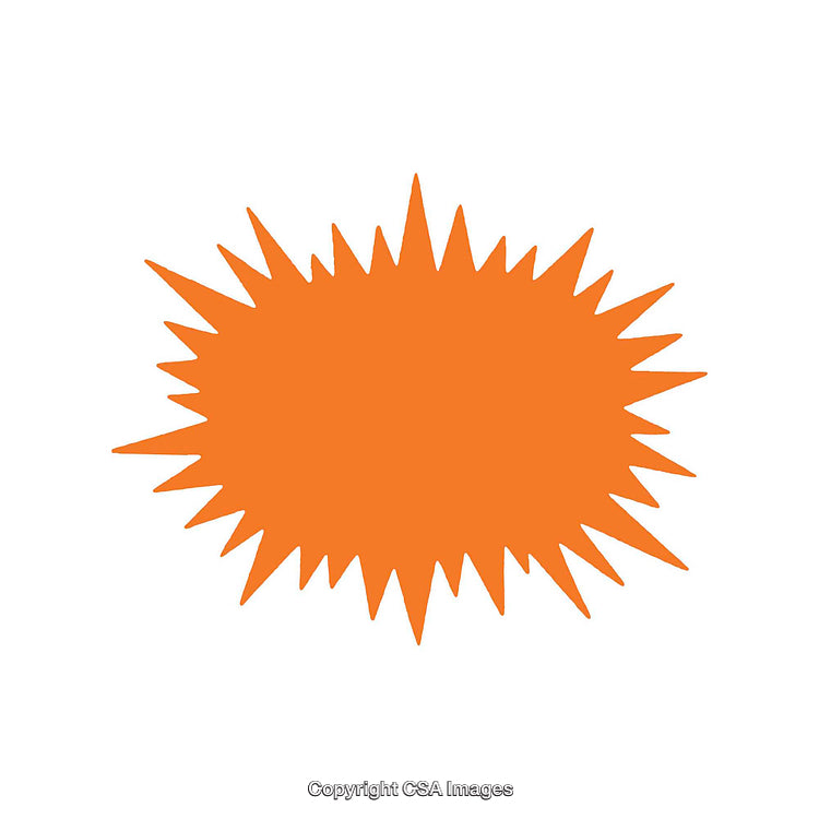 Bright Orange Spiky Star Shape on a White Background