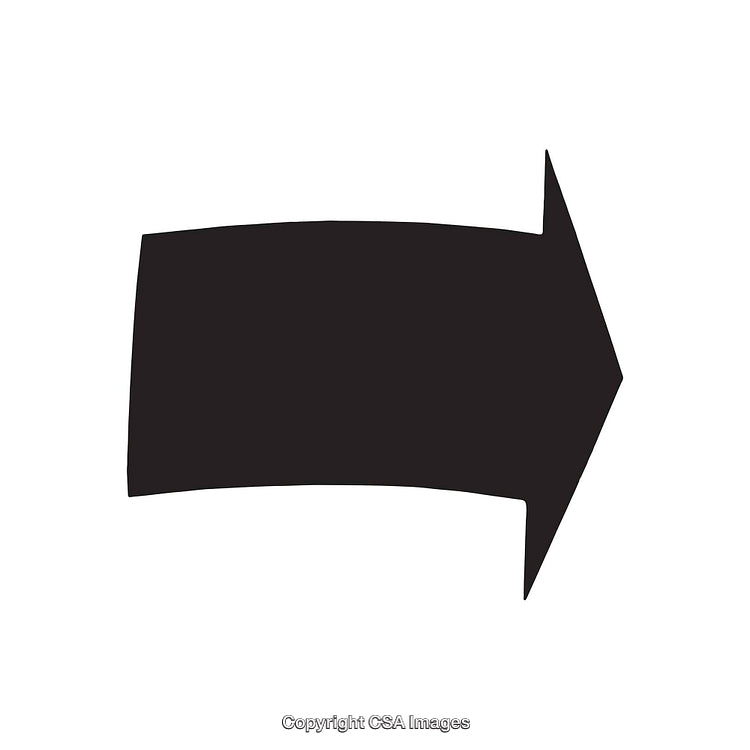 Black Solid Arrow Shape Pointing to the Right on White Background