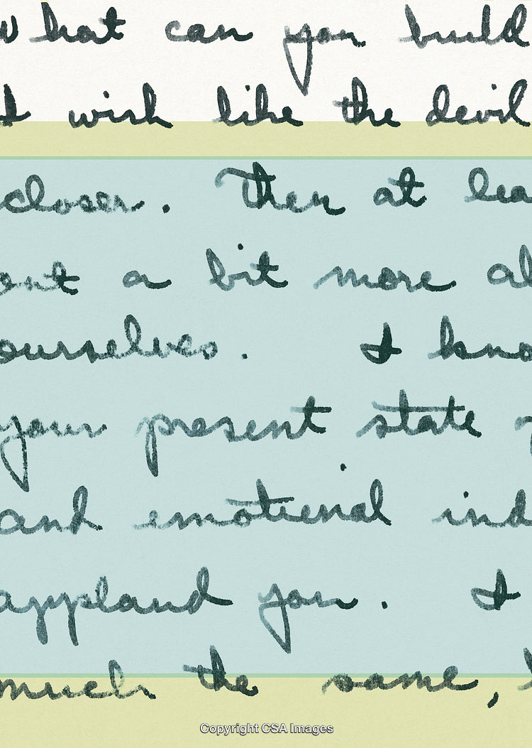 Handwritten Abstract Note with Vintage Style on Pastel Background