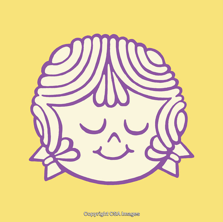 Illustration of Smiling Face with Vibrant Colors in Artistic Line Art