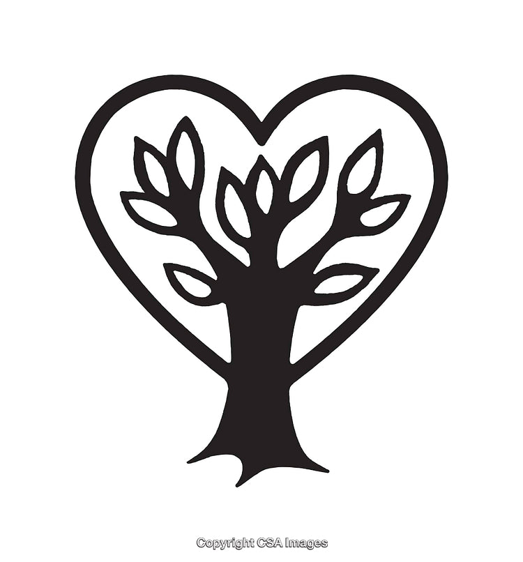 Heart-Shaped Tree Symbolizing Connection and Growth in Monochrome Design
