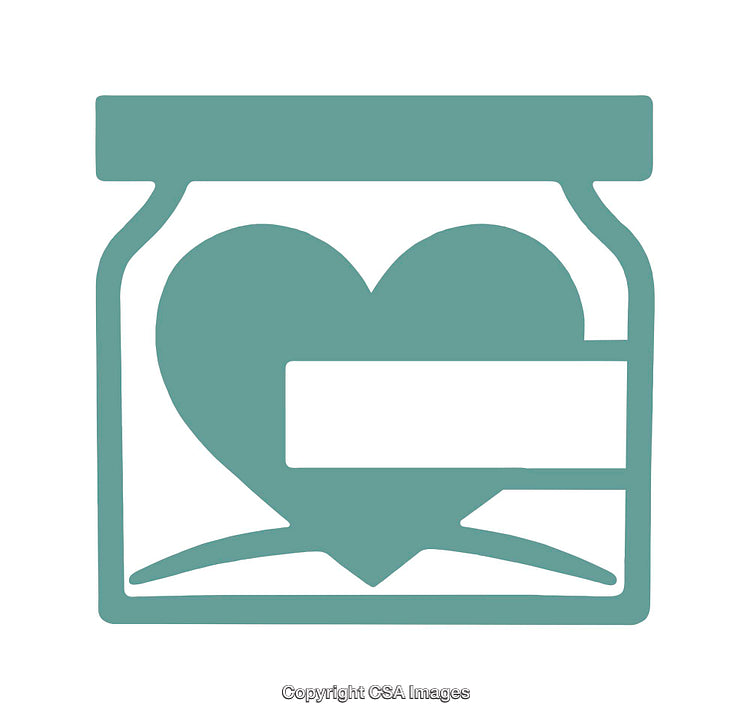 Heart Icon Within a Jar with Minimalist Design Style