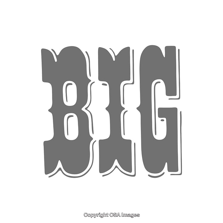 Bold Typography Design Featuring Large Stylized Text in Monochrome Gray