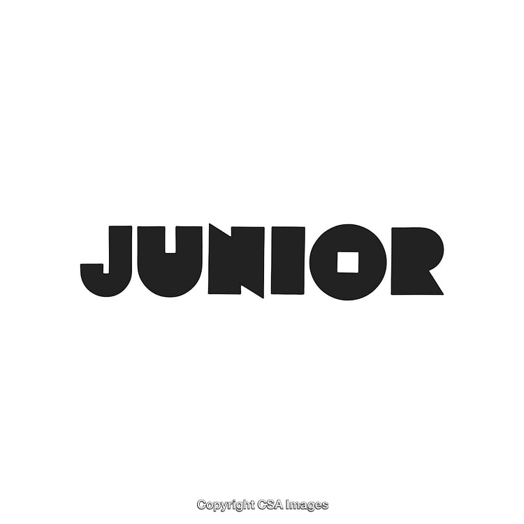 Creative Typography With the Word Junior Displayed in Bold Black Fonts