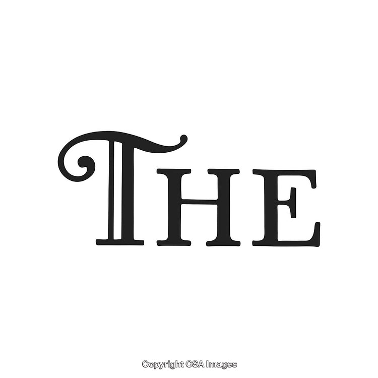 Elegant Vintage Typography Showing the Word 'The' in Stylish Black Font