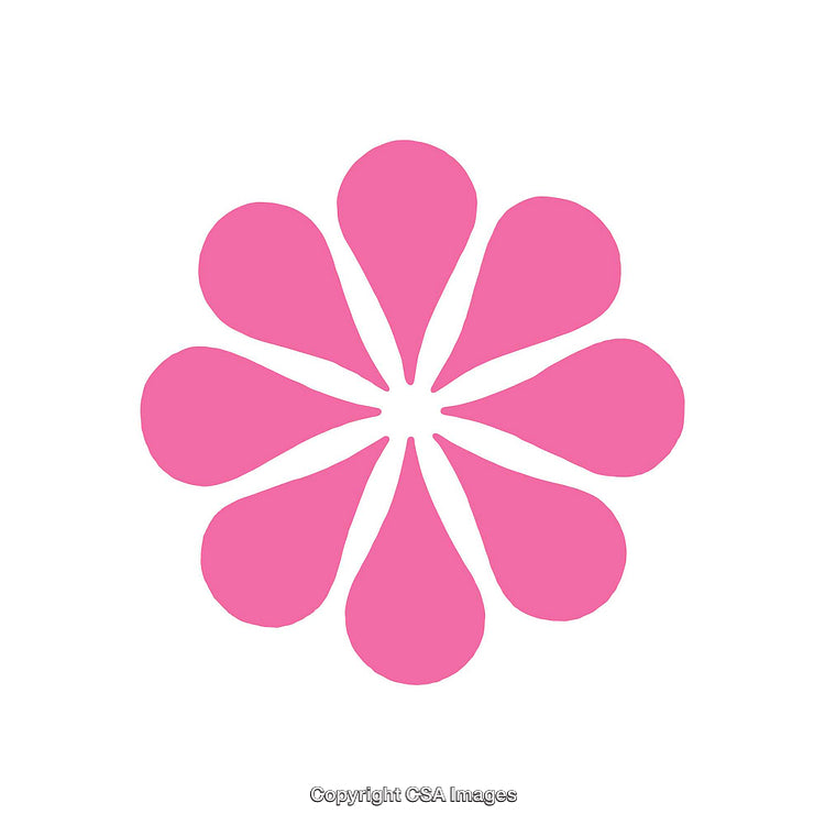 Pink Petal-Shaped Floral Graphic Isolated on White Background