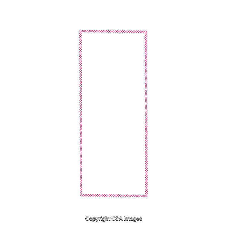 Simple Rectangular Border in Pink Cross-Stitch Pattern on White Canvas