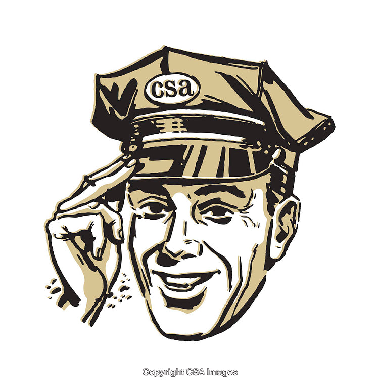 Retro Style Illustration of Smiling Male in Uniform Saluting