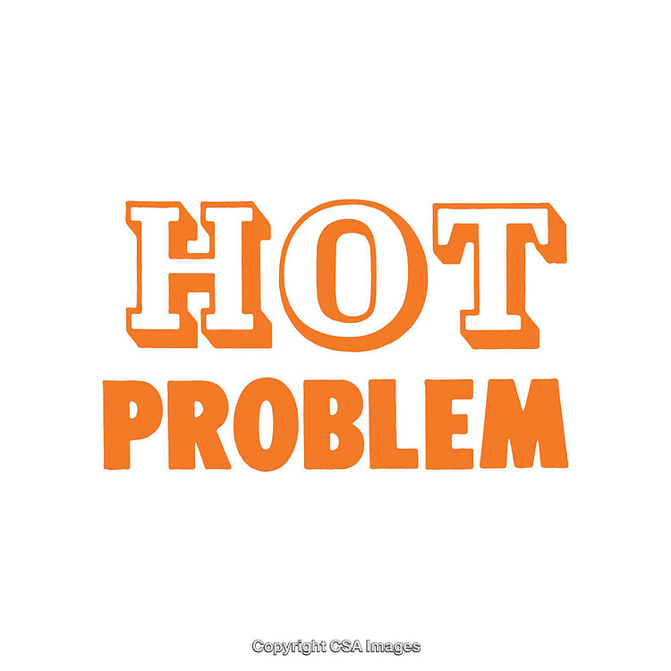 Bold Orange Typography Design Featuring the Words 'Hot Problem' in Lettering