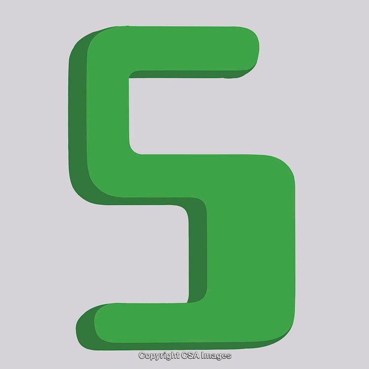 Green Three-Dimensional Letter 'S' Design on a Light Background