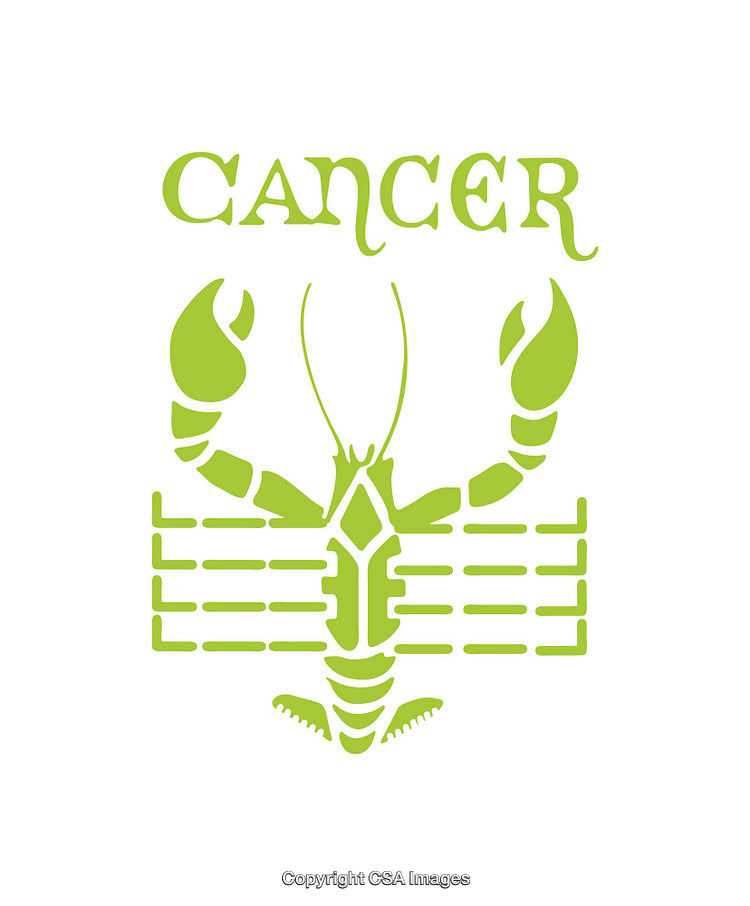 Green Cancer Zodiac Sign Symbol Featuring a Crab Silhouette