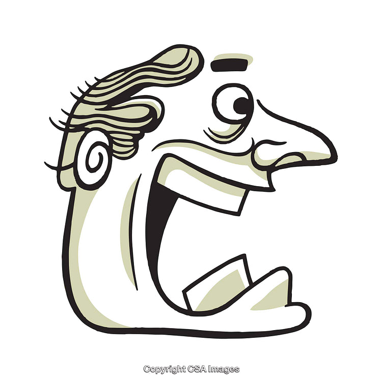 Creative Cartoon Illustration of a Smiling Face with Exaggerated Features