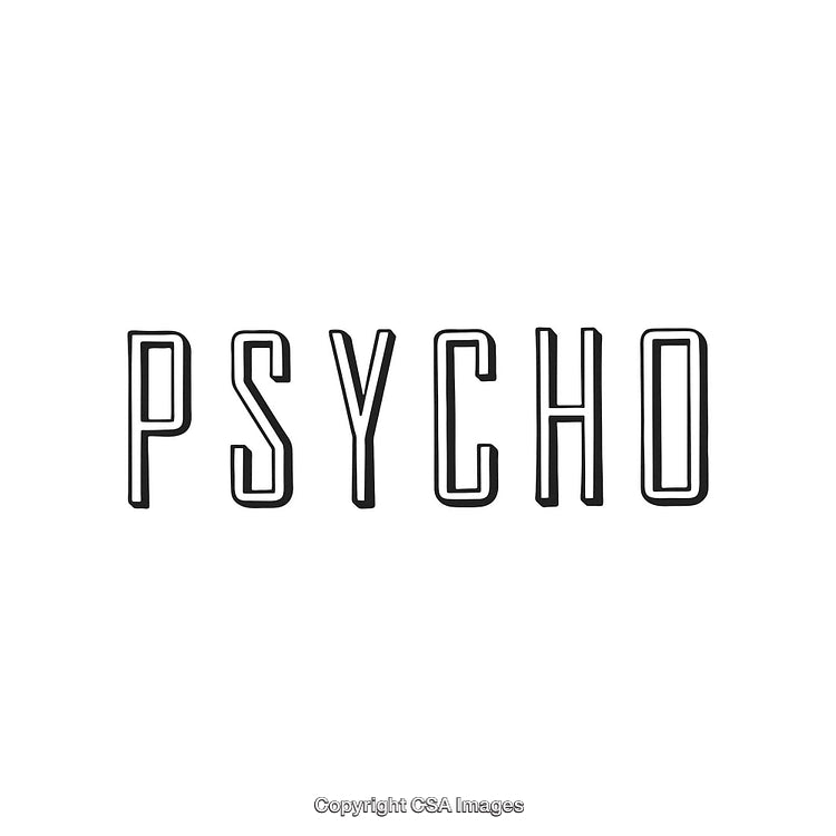 Minimalist Typography Design Featuring the Word Psycho in Bold Letters