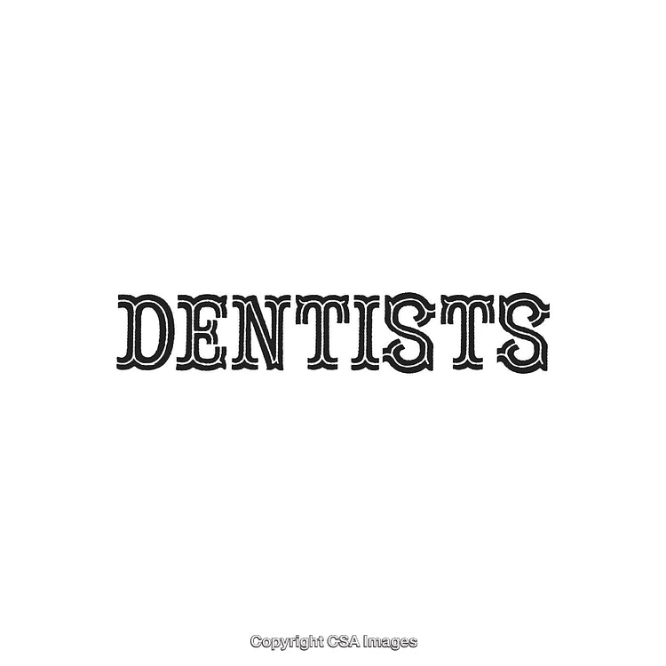 Dentists Word in Monochrome Elegant Serif Typeface Illustration