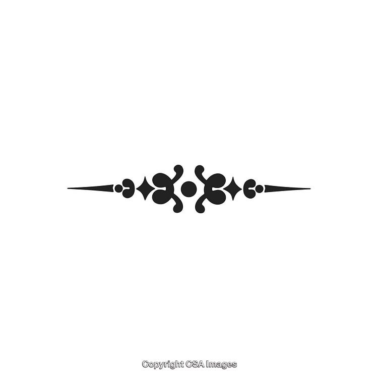 Elegant Black and White Decorative Design Ornament with a Central Motif