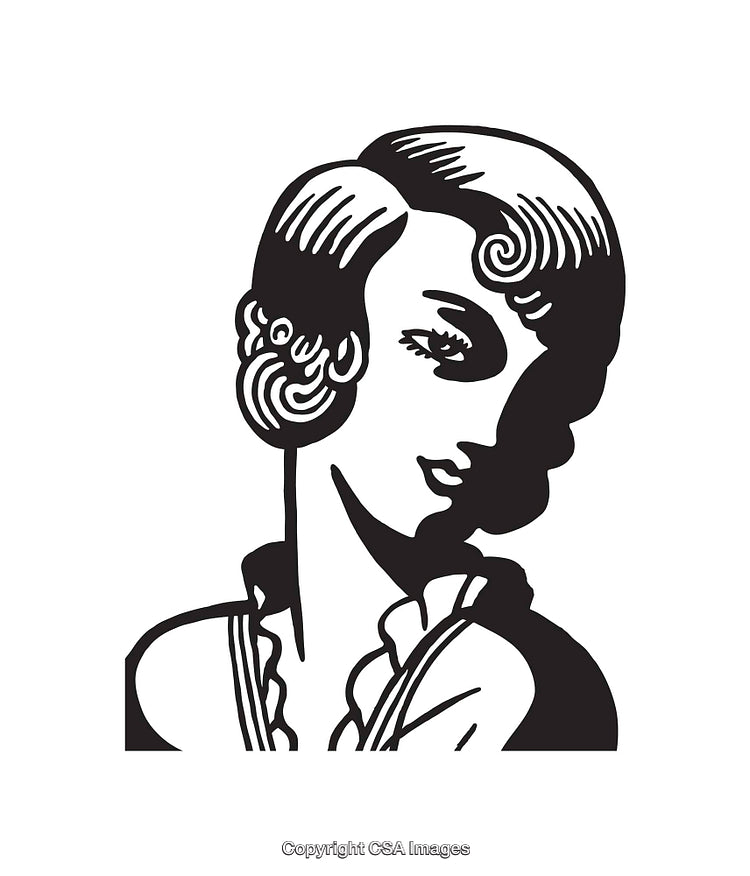 Vintage Black and White Portrait of a Woman in Classic Style