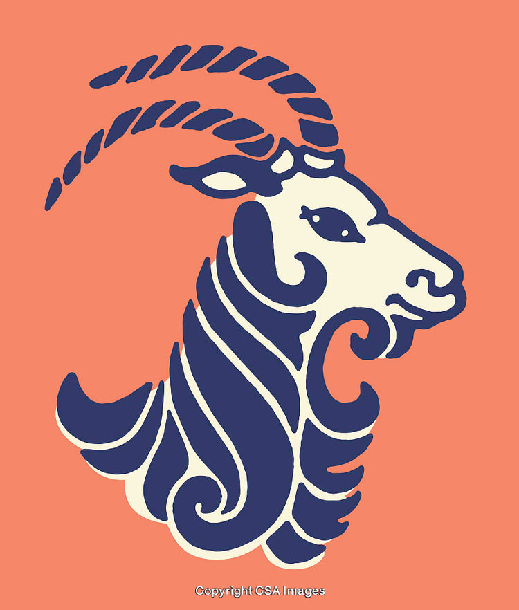 Abstract Capricorn Design with Bold Curves and Vibrant Colors