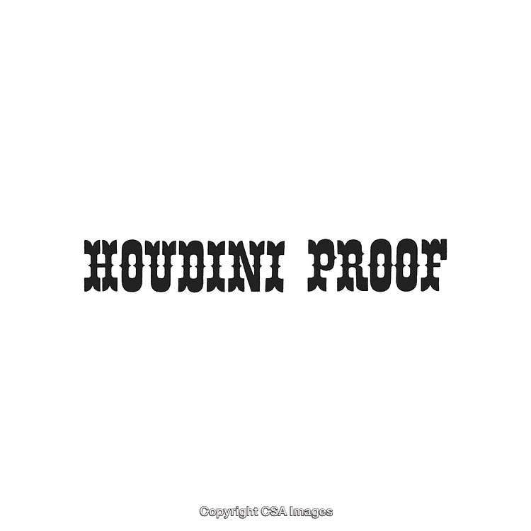 Bold Western Typeface Displaying Houdini Proof In Black Text On White Background