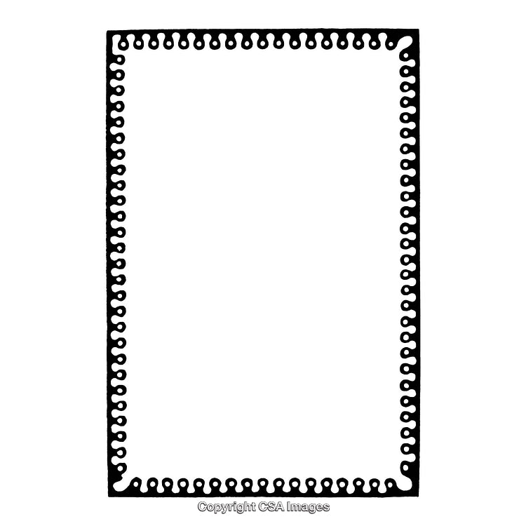Decorative Black And White Border With Ornamental Loop Design