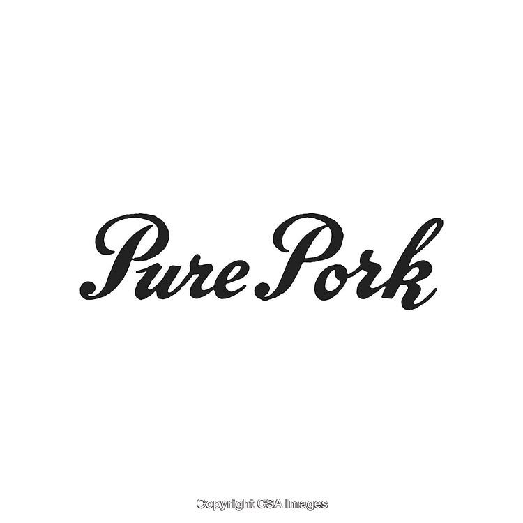 Elegant Script Typography Highlighting Pure Pork with Simple Black and White Design