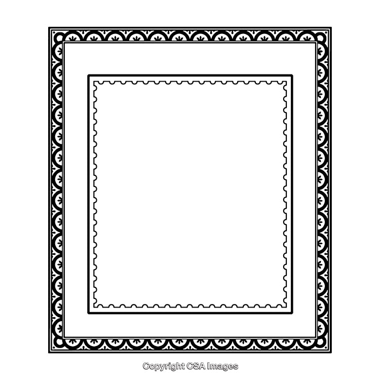 Intricately Designed Black and White Decorative Border With Classic Details