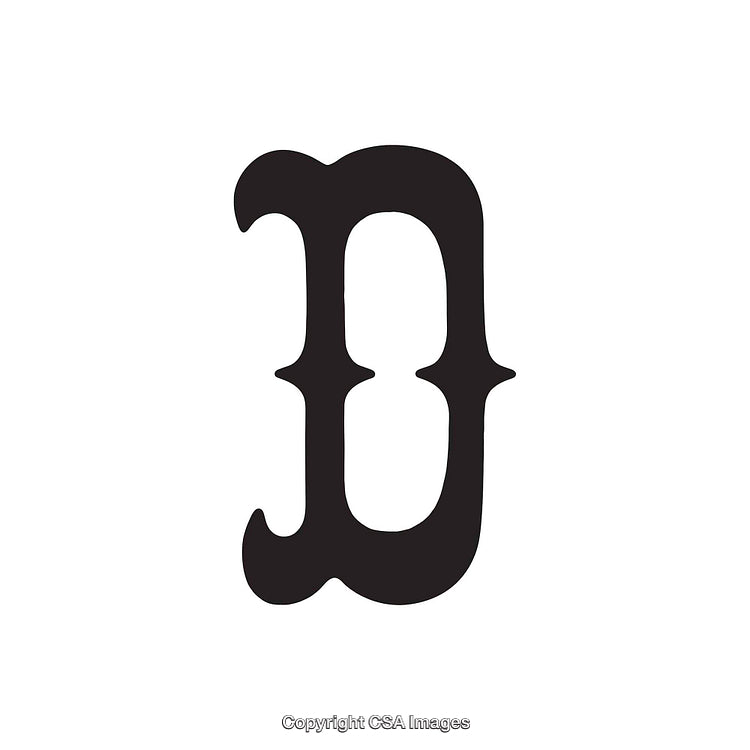 Gothic Style Letter 'D' in Bold Black Design