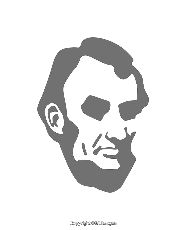 Minimalist Icon Illustration of a Historical Figure's Profile in Gray