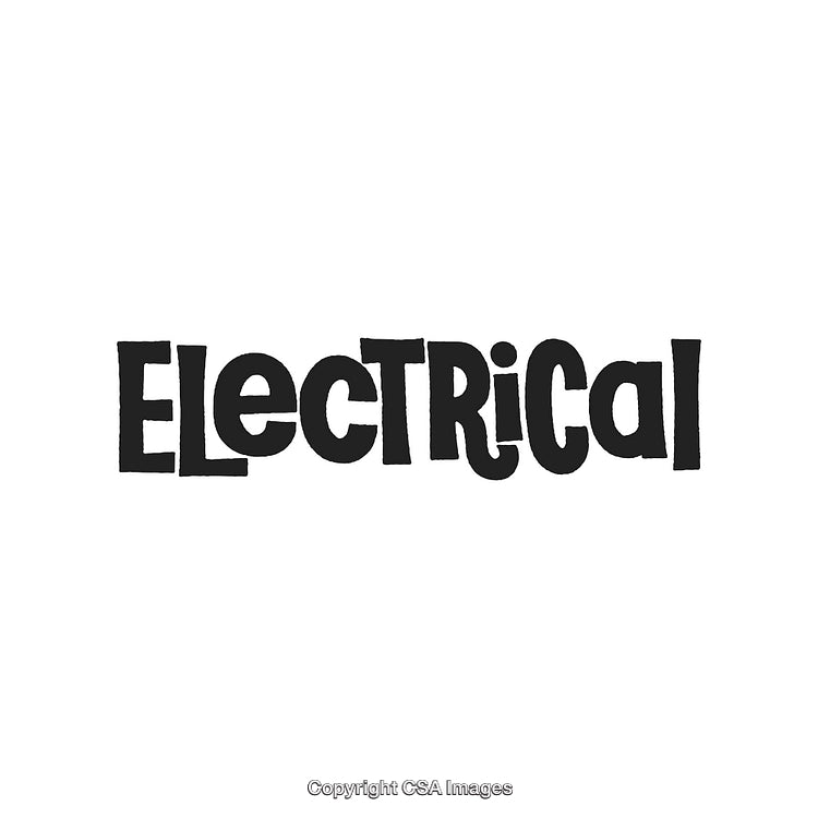 Bold Black and White Text Design Featuring the Word Electrical