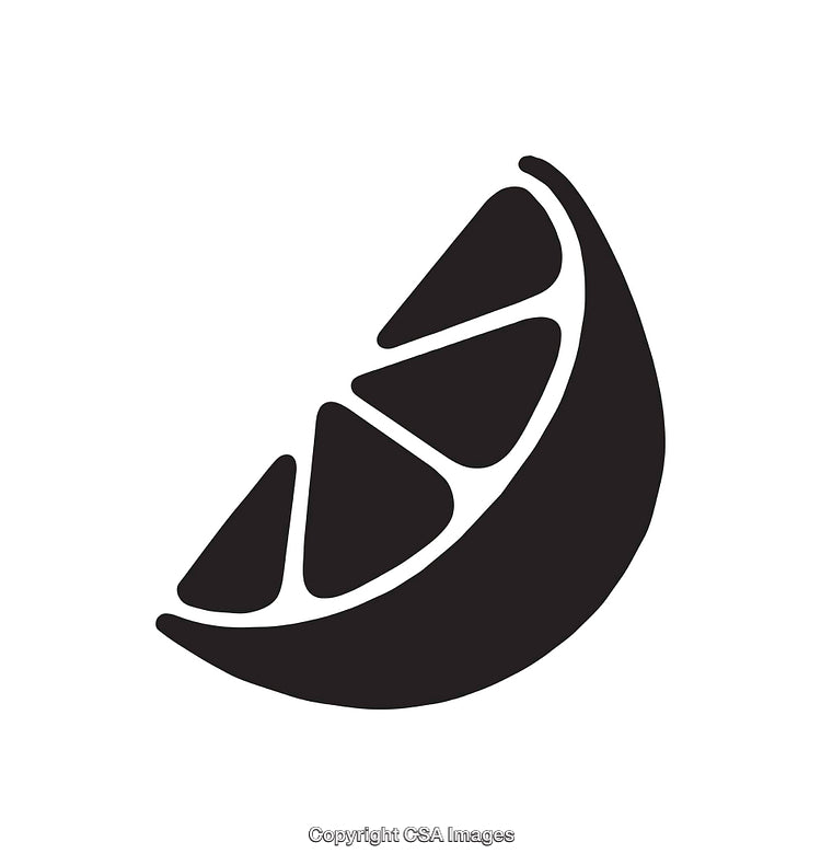 Black and White Illustration of a Citrus Fruit Slice Icon