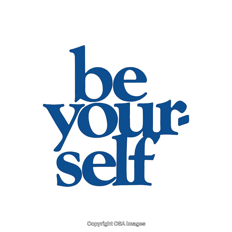 Inspirational Blue Typography Featuring 'Be Yourself' Text Design