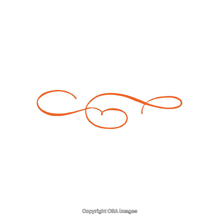 Elegant Orange Swirl Design on a Clean White Background