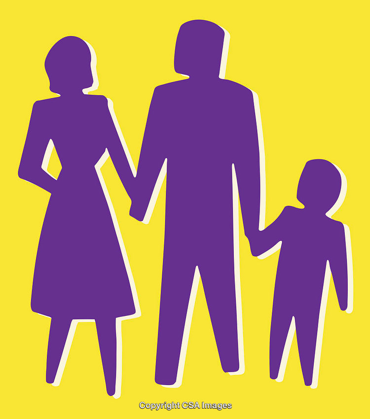 Vibrant Illustration of Family Bond in Minimalist Style