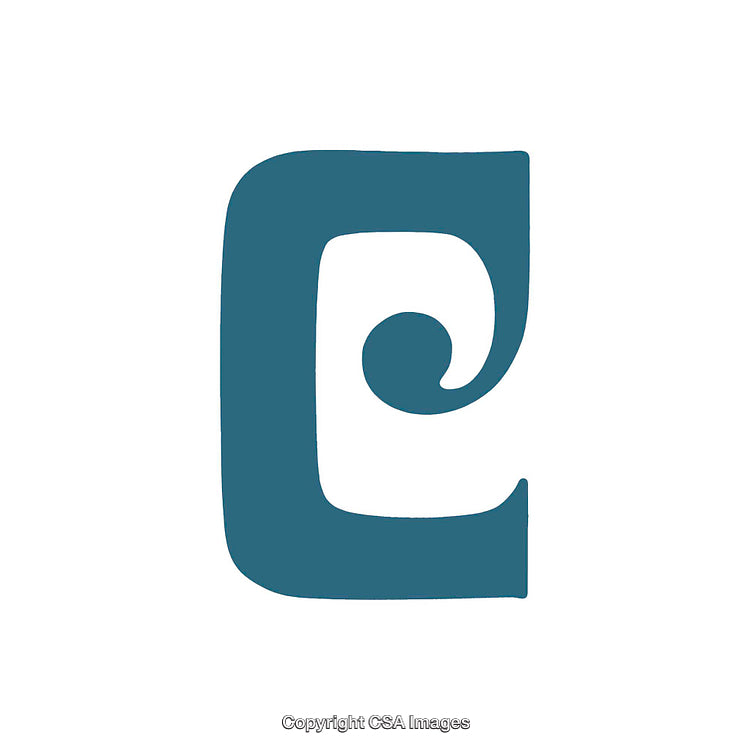 Stylized Artistic Representation of the Letter C in Bold Design