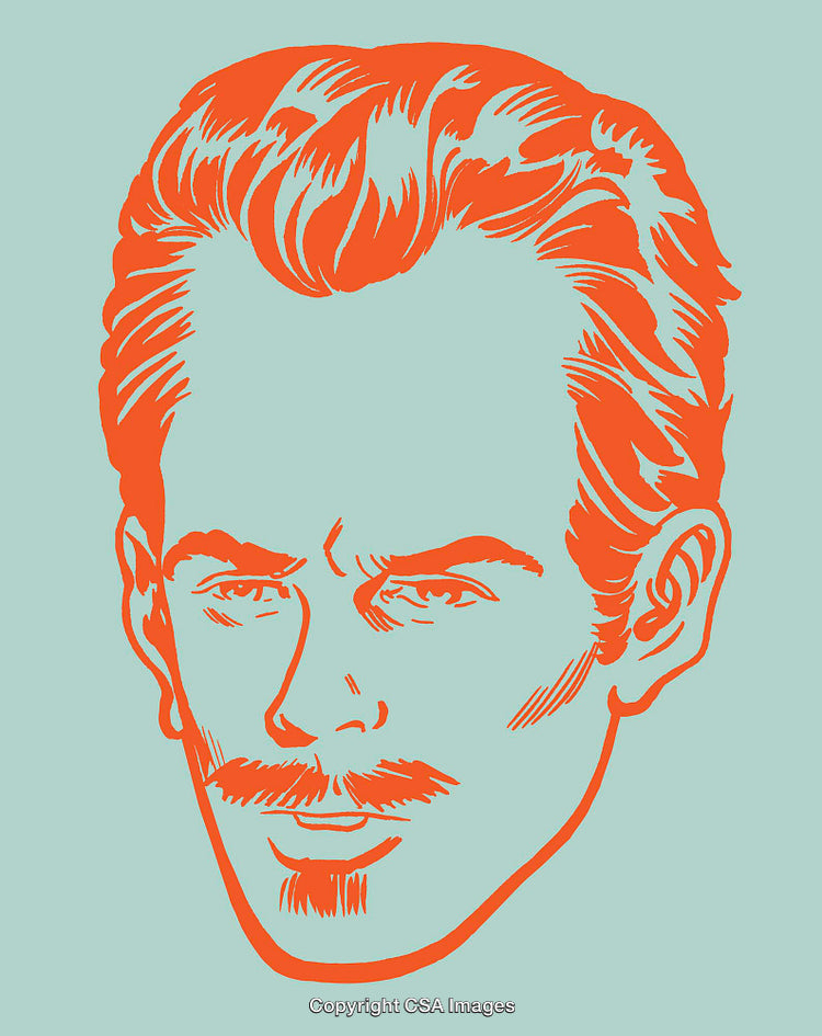 Vibrant Illustration of a Modern Man's Face with Artistic Style