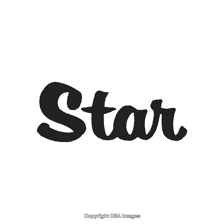 Stylized Hand-Drawn Word 'Star' in Bold Black Letters on White Background