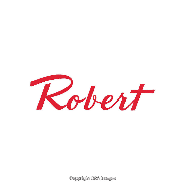 Red Cursive Text Depicting Personal Name on White Background