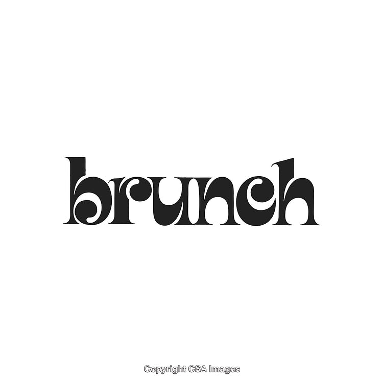 Retro-Inspired Black Typography Design Featuring the Word 'Brunch'