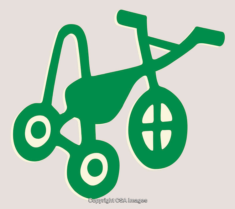 Abstract Green Bicycle Illustration In Minimalistic Line Art Style