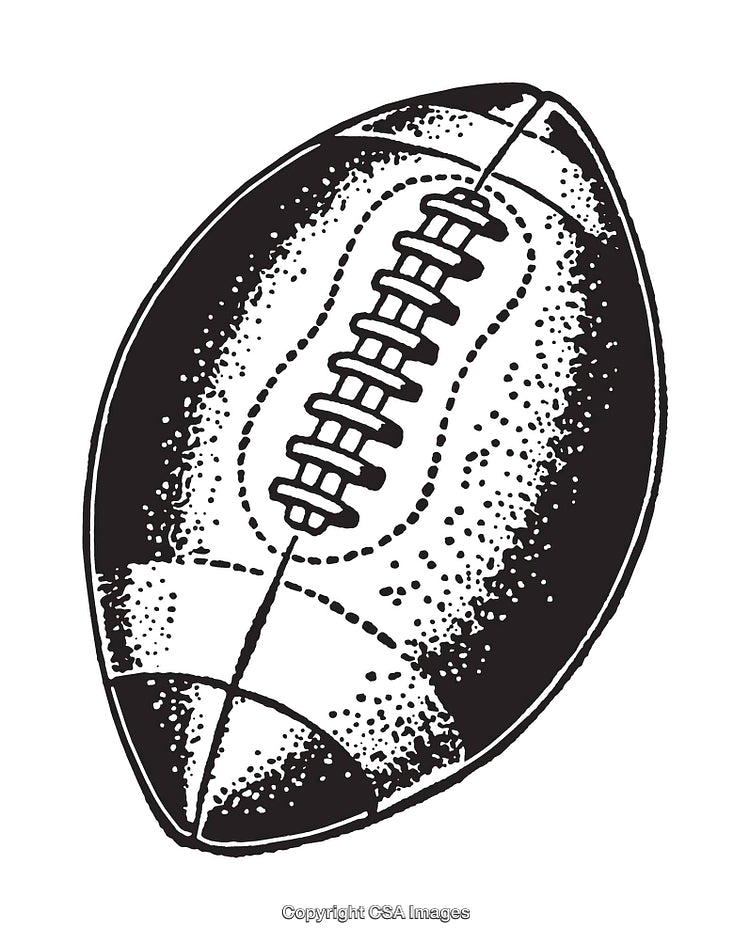 Black and White Illustration of an American Football Design