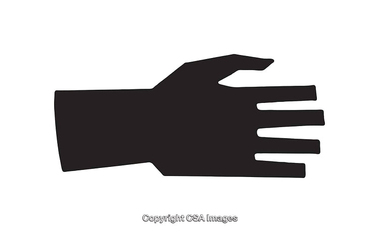 Silhouette of an Outstretched Human Hand in Minimalist Style