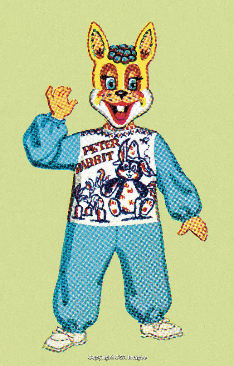 Vintage Illustration of Childrens' Costume with Rabbit Theme