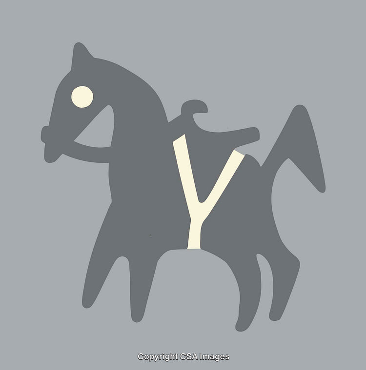 Abstract Line Art Illustration of a Stylized Horse on a Neutral Background