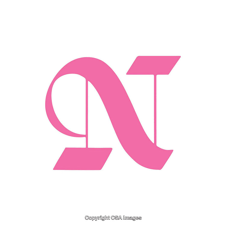 Pink Stylized Letter N Design on White Background