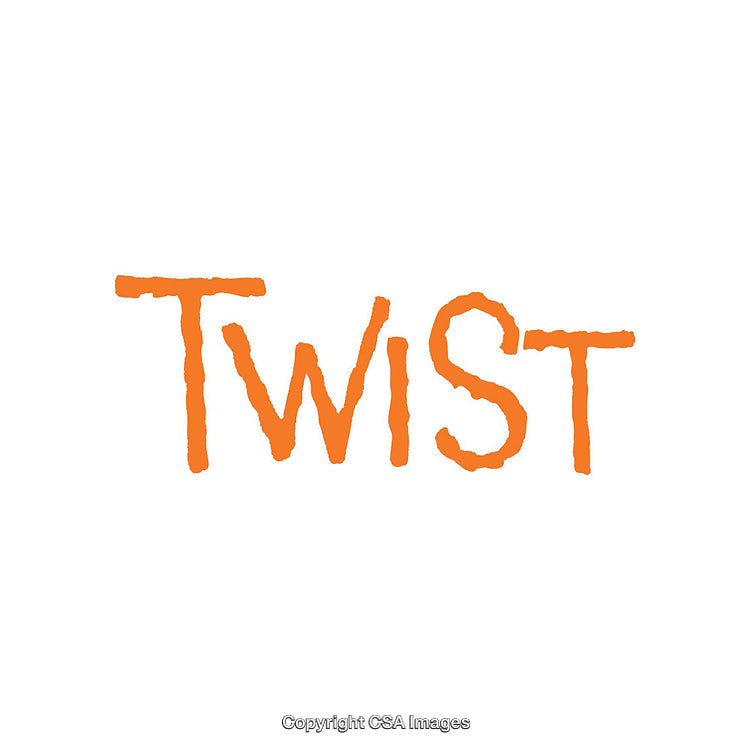 Orange Handwritten Text 'Twist' on a Clean White Background
