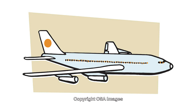 Colorful Illustration of an Airplane with Modern Design Elements