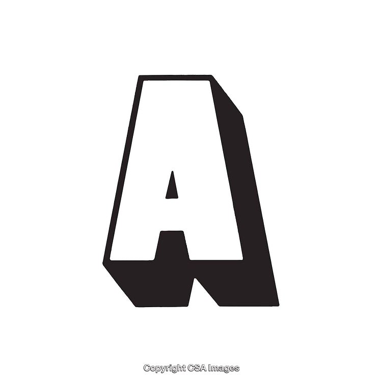 Bold Black and White Letter A in Artistic 3D Design