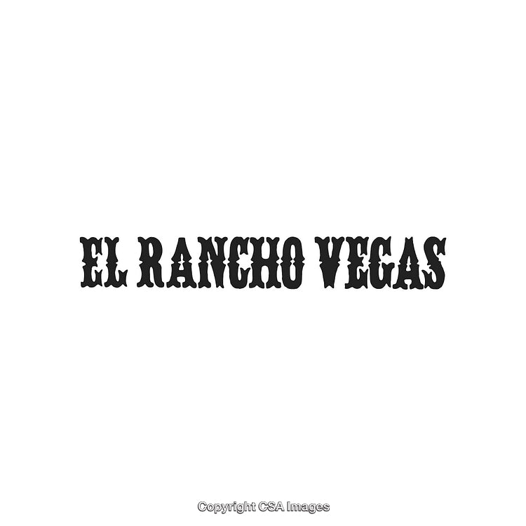 Retro Western Style Typography of El Rancho Vegas in Bold Black Letters