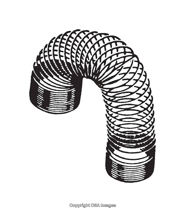 Black and White Line Art of a Coiled Spring Illustration