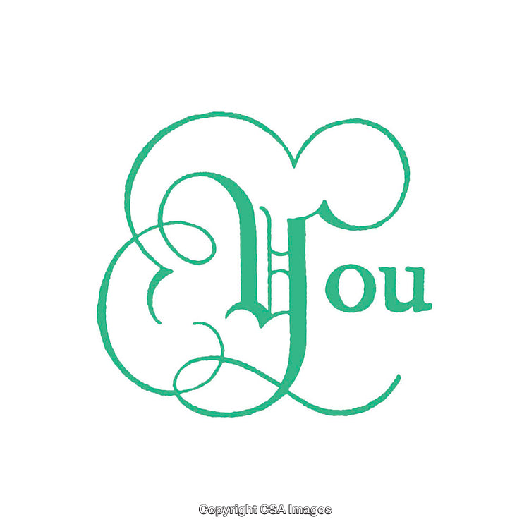 Elegant Green Calligraphic Design Featuring the Word 'You'