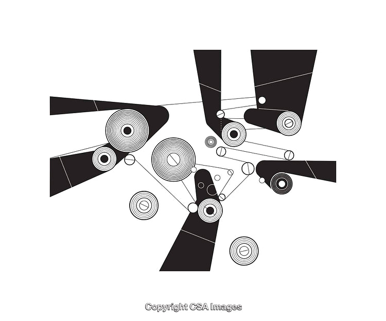 Abstract Black and White Geometric Line Art Design